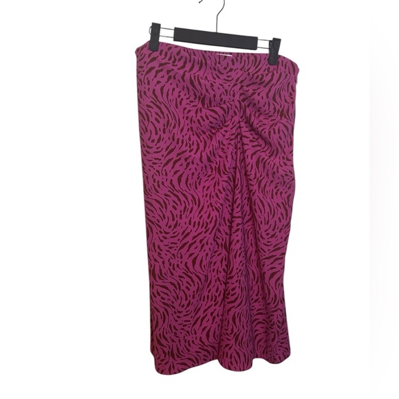 Nine West Pink Animal Print Ruched Skirt - Picture 1 of 4